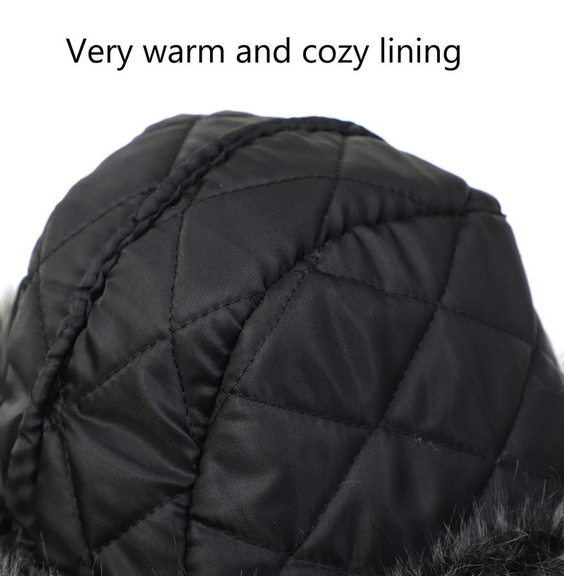 LA CARRIE Women's Faux Fur Hat Russian Cossack Pompom Cap for Winter Ski Snow(White) - Image 4